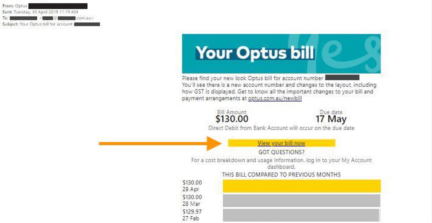 Optus brandjacked again via legitimatelooking email scam